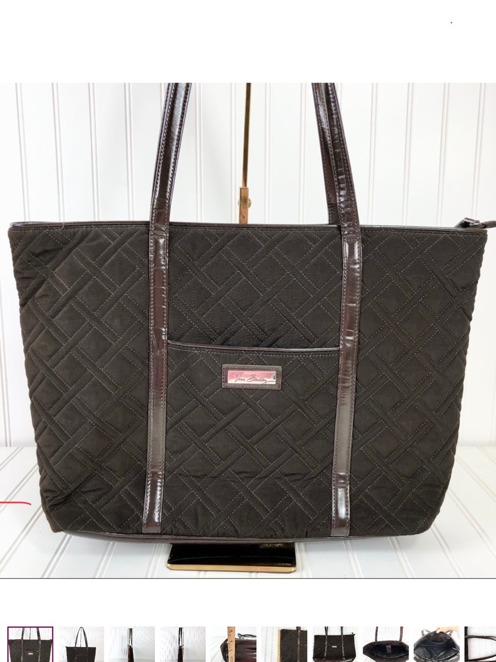 Vera Bradley dark brown Tote with laptop section